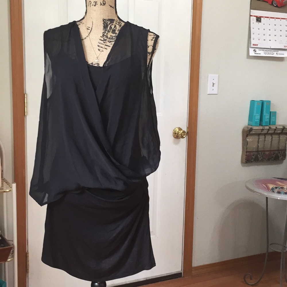 Bebe Black soft elegant Black tunic. Size Large